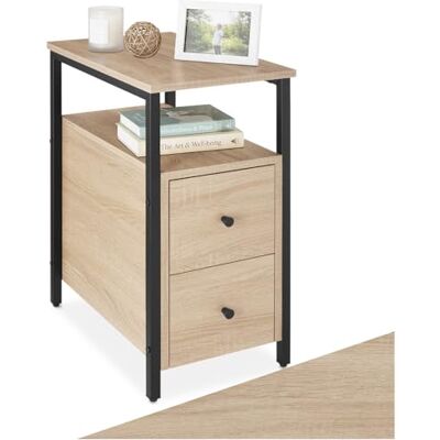 tectake ® Table de Chevet 30 x 49,5 x 61,5 cm, Table de Nuit à 2 tiroirs, Style Industriel, Chevet de lit, Petit Meuble de Rangement, Meuble Chambre, Décoration Chambre, Salon, Bureau, Bois Clair - Publicité tectake ® Table de Chevet 30 x 49,5 x 61,5 cm, Table de Nuit à 2 tiroirs, Style Industriel, Chevet de lit, Petit Meuble de Rangement, Meuble Chambre, Décoration Chambre, Salon, Bureau, Bois Clair - Publicité