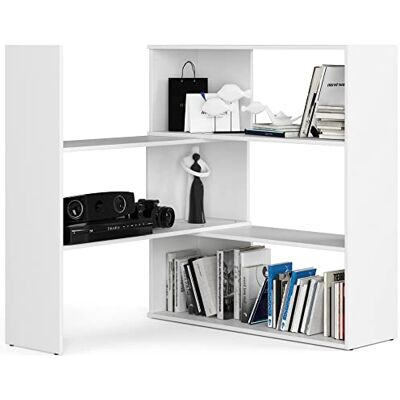AKORD Bibliotheque Angle Meuble d'angle Salon Rangement Étagère d'angle Armoire avec Etagere a Livre Design Élégant pour Salon Chambre à Coucher Bureau L173 x H109 x P30 cm - Publicité AKORD Bibliotheque Angle Meuble d'angle Salon Rangement Étagère d'angle Armoire avec Etagere a Livre Design Élégant pour Salon Chambre à Coucher Bureau L173 x H109 x P30 cm - Publicité