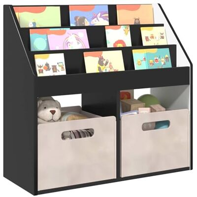 vidaXL Bibliothèque pour Enfants Noir 72,5 x 29,5 x 69 cm, Bibliothèque pour Enfants, Rangement autoportant Moderne, étagère Pratique, unité d'affichage compacte - Publicité vidaXL Bibliothèque pour Enfants Noir 72,5 x 29,5 x 69 cm, Bibliothèque pour Enfants, Rangement autoportant Moderne, étagère Pratique, unité d'affichage compacte - Publicité