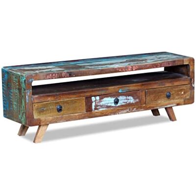 vidaXL Meuble TV avec 3 Tiroirs Bois de Récupération Massif Armoire Basse - Publicité vidaXL Meuble TV avec 3 Tiroirs Bois de Récupération Massif Armoire Basse - Publicité