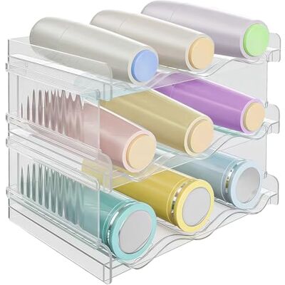 LEKEFETO Étagère à bouteilles empilable : 3 pièces 9 bouteilles empilables porte-bouteilles armoire pour réfrigérateur et armoire Design antidérapant pour cuisine, garde-manger - Publicité LEKEFETO Étagère à bouteilles empilable : 3 pièces 9 bouteilles empilables porte-bouteilles armoire pour réfrigérateur et armoire Design antidérapant pour cuisine, garde-manger - Publicité