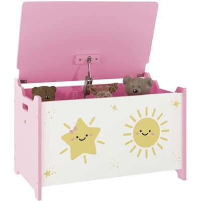 AIYAPLAY Coffre à jouets avec couvercle, coffre de rangement enfant avec charnières de sécurité, pour salon, salle de jeux, chambre d'enfant, rose - Publicité AIYAPLAY Coffre à jouets avec couvercle, coffre de rangement enfant avec charnières de sécurité, pour salon, salle de jeux, chambre d'enfant, rose - Publicité