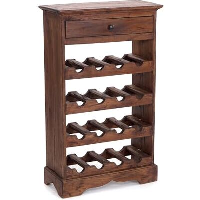 DESIGN DELIGHTS Étagère à vin rustique Cortez 85 en bois massif avec tiroir, 85 x 55 cm - Publicité DESIGN DELIGHTS Étagère à vin rustique Cortez 85 en bois massif avec tiroir, 85 x 55 cm - Publicité