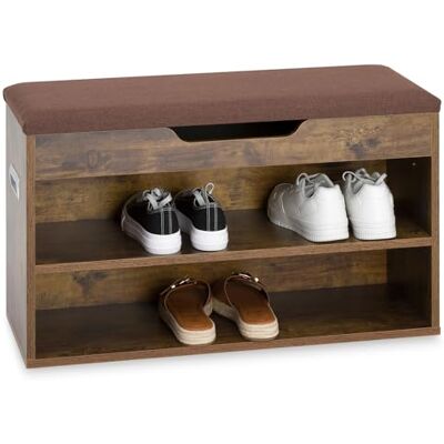 IDIMEX Banc de Rangement à Chaussures Isaac avec Coffre et étagère, 75 x 45 x 30 cm, Assise rembourrée Confortable, Rangement d’entrée, Capacité 8-10 Paires, Coloris Old Style et Brun - Publicité IDIMEX Banc de Rangement à Chaussures Isaac avec Coffre et étagère, 75 x 45 x 30 cm, Assise rembourrée Confortable, Rangement d’entrée, Capacité 8-10 Paires, Coloris Old Style et Brun - Publicité
