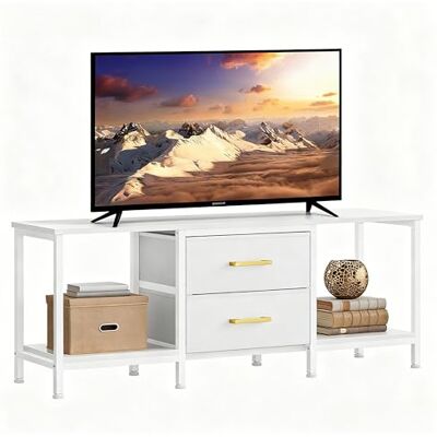 YITAHOME Meuble TV jusqu'à 47", Meuble TV avec 2 tiroirs en Tissu et 2 étagères Ouvertes, Commode 110 x 30 x 50 cm pour Salon, Salle de Divertissement, Chambre à Coucher, Cadre en Acier - Publicité YITAHOME Meuble TV jusqu'à 47", Meuble TV avec 2 tiroirs en Tissu et 2 étagères Ouvertes, Commode 110 x 30 x 50 cm pour Salon, Salle de Divertissement, Chambre à Coucher, Cadre en Acier - Publicité