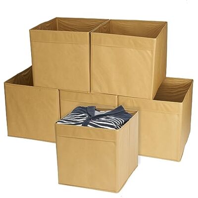 MATANA 6 Boîte en tissu, Organisation de Rangement de Cube Pliables, Grand 33x33x37cm pour Vêtements, Jouets, Linge Solide & Résistant (Kaki) - Publicité MATANA 6 Boîte en tissu, Organisation de Rangement de Cube Pliables, Grand 33x33x37cm pour Vêtements, Jouets, Linge Solide & Résistant (Kaki) - Publicité