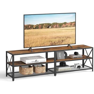VASAGLE Meuble TV, Support TV pour Télévision jusqu'à 75 Pouces, Table de Salon, avec Étagères de Rangement, Cadre en Acier, pour Salon, Chambre, Marron Rustique et Noir LTV096B01 - Publicité VASAGLE Meuble TV, Support TV pour Télévision jusqu'à 75 Pouces, Table de Salon, avec Étagères de Rangement, Cadre en Acier, pour Salon, Chambre, Marron Rustique et Noir LTV096B01 - Publicité