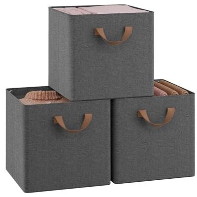WOLTU Lot de 3 Cubes de Rangement Pliables, Boîtes de Rangement en Tissu, avec Poignée et Cadre en Métal, Gris, 32,5x32,5x31cm - Publicité WOLTU Lot de 3 Cubes de Rangement Pliables, Boîtes de Rangement en Tissu, avec Poignée et Cadre en Métal, Gris, 32,5x32,5x31cm - Publicité