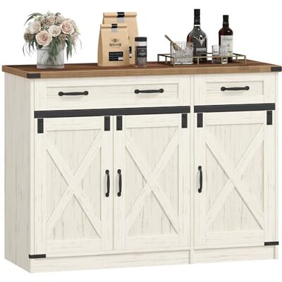 Hzuaneri Meuble Cuisine, Buffet à 2 Tiroir, Meuble de Rangement à 3 Portes, Étagères Réglables, Style Cottage, Cuisine, Salon, 40 x 108 x 80 cm,Blanc Rustique et Marron Miel, SC85814X - Publicité Hzuaneri Meuble Cuisine, Buffet à 2 Tiroir, Meuble de Rangement à 3 Portes, Étagères Réglables, Style Cottage, Cuisine, Salon, 40 x 108 x 80 cm,Blanc Rustique et Marron Miel, SC85814X - Publicité