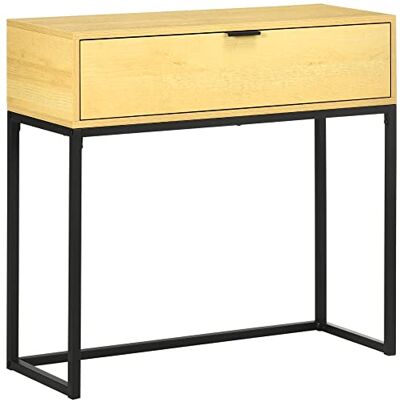 HOMCOM Table Console avec tiroir Table Basse Moderne avec Pieds en Acier pour entrée Salon Chambre 80x30x76 cm Naturel - Publicité HOMCOM Table Console avec tiroir Table Basse Moderne avec Pieds en Acier pour entrée Salon Chambre 80x30x76 cm Naturel - Publicité
