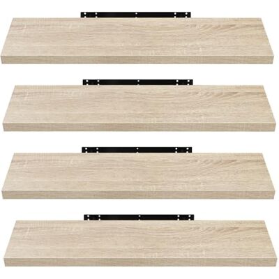 EUGAD 4 pièces Étagère Murale étagères suspendues en Bois,100x22,9x3,8cm Chêne Jaune 0118QJ-4 - Publicité EUGAD 4 pièces Étagère Murale étagères suspendues en Bois,100x22,9x3,8cm Chêne Jaune 0118QJ-4 - Publicité