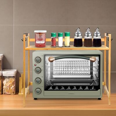 LANTUS Étagère Extensible pour Micro-,Étagère à Micro-Ondes, 2 Niveaux en Bambou, Support Multifonction en Bois pour Cuisine, Cuisine Micro-Ondes Rack, 52 * 30 * 35cm-2 Couches - Publicité LANTUS Étagère Extensible pour Micro-,Étagère à Micro-Ondes, 2 Niveaux en Bambou, Support Multifonction en Bois pour Cuisine, Cuisine Micro-Ondes Rack, 52 * 30 * 35cm-2 Couches - Publicité