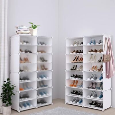 LANTUS Armoire à Chaussures Portable Cube, pour Chaussures, Bottes, Pantoufles,83 x 32 x 125,5 cm (Blanc) - Publicité LANTUS Armoire à Chaussures Portable Cube, pour Chaussures, Bottes, Pantoufles,83 x 32 x 125,5 cm (Blanc) - Publicité