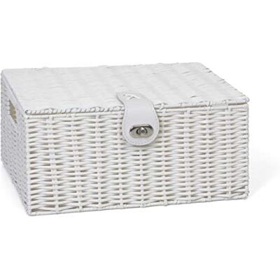 ARPAN Panier de Rangement en résine tressée avec Couvercle et Serrure Blanc Taille M - Publicité ARPAN Panier de Rangement en résine tressée avec Couvercle et Serrure Blanc Taille M - Publicité