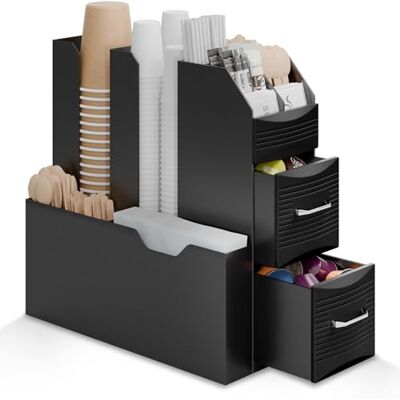 ACROPAQ Organiseur de station de café 2 tiroirs pour un confort ultime Optimisez votre expérience de café avec l'organiseur Coffee Station 10 compartiments pour tasses et couvercles Station - Publicité ACROPAQ Organiseur de station de café 2 tiroirs pour un confort ultime Optimisez votre expérience de café avec l'organiseur Coffee Station 10 compartiments pour tasses et couvercles Station - Publicité