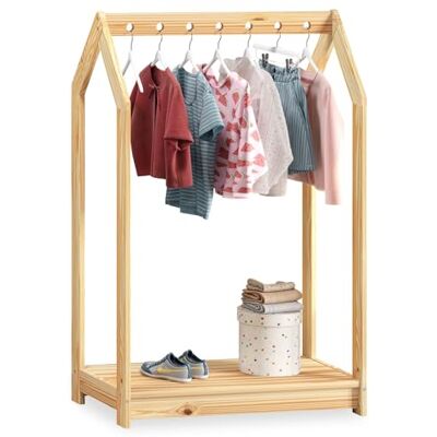 IDIMEX Portant Enfant Sally en Pin Massif, Dressing Enfant avec Tringle à Vêtements, Penderie Enfant Montessori, Coloris Naturel - Publicité IDIMEX Portant Enfant Sally en Pin Massif, Dressing Enfant avec Tringle à Vêtements, Penderie Enfant Montessori, Coloris Naturel - Publicité