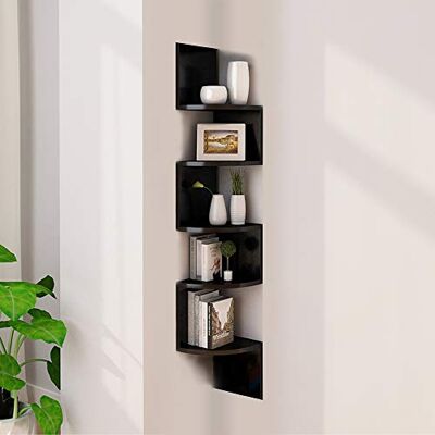 LANTUS Étagère d'angle étagère de Rangement Design Contemporain Zig zag 5 Niveaux Panneaux de Particules chêne Clair,Zigzag Étagère de Cuisine pour Chambre, Salon (20 * 20 * 120cm (Noir)) - Publicité LANTUS Étagère d'angle étagère de Rangement Design Contemporain Zig zag 5 Niveaux Panneaux de Particules chêne Clair,Zigzag Étagère de Cuisine pour Chambre, Salon (20 * 20 * 120cm (Noir)) - Publicité
