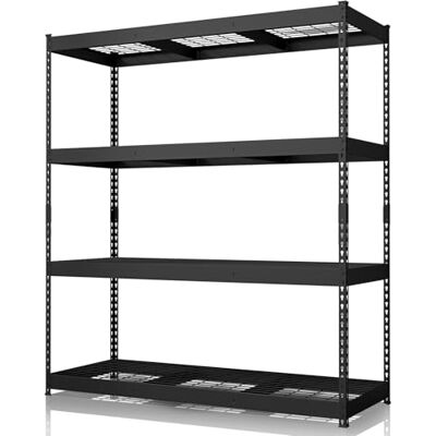 KARAT Étagère de Rangement Lourde Yukon Rivet – Rayonnage en Acier avec tablettes grillagées, capacité de Charge 250 à 350 kg par Niveau (Noir, 180 x 160 x 60 cm 4 Niveaux) - Publicité KARAT Étagère de Rangement Lourde Yukon Rivet – Rayonnage en Acier avec tablettes grillagées, capacité de Charge 250 à 350 kg par Niveau (Noir, 180 x 160 x 60 cm 4 Niveaux) - Publicité