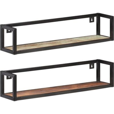 vidaXL 2X Etagères Murales Etagères Suspendues Etagères Flottantes Supports Muraux Salon Salle de Séjour Intérieur 80 cm Bois de Récupération Massif - Publicité vidaXL 2X Etagères Murales Etagères Suspendues Etagères Flottantes Supports Muraux Salon Salle de Séjour Intérieur 80 cm Bois de Récupération Massif - Publicité