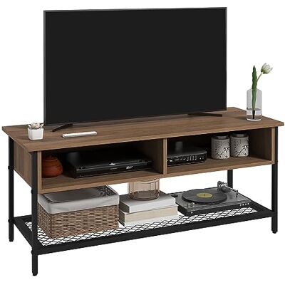 HOMCOM Meuble TV jusqu'à 48" de style industriel, meuble bas avec étagères en bois et acier, 110 x 40 x 48 cm, marron et noir - Publicité HOMCOM Meuble TV jusqu'à 48" de style industriel, meuble bas avec étagères en bois et acier, 110 x 40 x 48 cm, marron et noir - Publicité