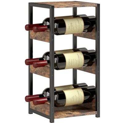 HOMCOM Casier à Bouteilles pour 6 Bouteilles, casier à vin avec Plateau supérieur et étagères ondulées, Style Industriel, étagère à vin pour Cuisine, Salon, 22 x 24 x 49,2 cm, Brun Rustique - Publicité HOMCOM Casier à Bouteilles pour 6 Bouteilles, casier à vin avec Plateau supérieur et étagères ondulées, Style Industriel, étagère à vin pour Cuisine, Salon, 22 x 24 x 49,2 cm, Brun Rustique - Publicité