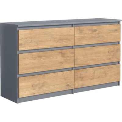 meble masztalerz Commode Chambre avec 6 Tiroirs Meuble de Rangement pour Salon et Entrée Couloir Spacieuse et Design Anthracite & Lancelot 120x39x78,5cm - Publicité meble masztalerz Commode Chambre avec 6 Tiroirs Meuble de Rangement pour Salon et Entrée Couloir Spacieuse et Design Anthracite & Lancelot 120x39x78,5cm - Publicité