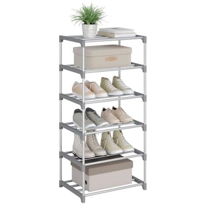 WOLTU Étagère Chaussures à 6 Niveaux, Rangement Chaussures, Étroit, pour Entrée, Salon, Couloir, Tube en Métal, 42 x 30 x 88 cm, Gris - Publicité WOLTU Étagère Chaussures à 6 Niveaux, Rangement Chaussures, Étroit, pour Entrée, Salon, Couloir, Tube en Métal, 42 x 30 x 88 cm, Gris - Publicité