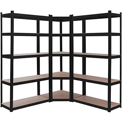 AREBOS Étagère pour Charges Lourdes, Lot de 3 Étagère d'angle combinée Jusqu'à 875 kg de capacité de Charge Montage par système d'emboîtement Construction métallique Robuste Noir - Publicité AREBOS Étagère pour Charges Lourdes, Lot de 3 Étagère d'angle combinée Jusqu'à 875 kg de capacité de Charge Montage par système d'emboîtement Construction métallique Robuste Noir - Publicité