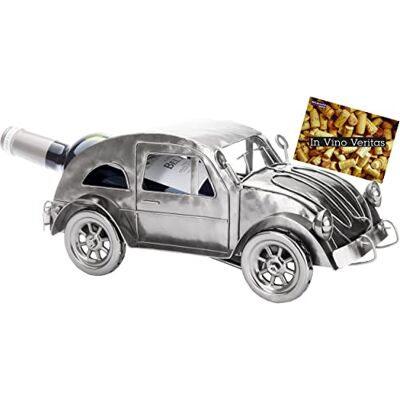 BRUBAKER Porte-Bouteilles de Vin Oldtimer en Métal Voiture Nostalgique 32 cm Décoration de Bouteilles de Vin Objet Décoratif avec Carte de Vœux Cadeau de Vin pour Femmes et Hommes - Publicité BRUBAKER Porte-Bouteilles de Vin Oldtimer en Métal Voiture Nostalgique 32 cm Décoration de Bouteilles de Vin Objet Décoratif avec Carte de Vœux Cadeau de Vin pour Femmes et Hommes - Publicité