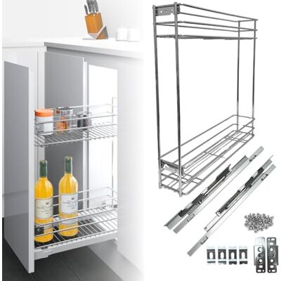 Evotrade Panier amovible pour cuisine, chariot coulissant amorti en acier inoxydable, extraction totale – porte-bouteilles, bocaux outils (pour module 40 cm) - Publicité Evotrade Panier amovible pour cuisine, chariot coulissant amorti en acier inoxydable, extraction totale – porte-bouteilles, bocaux outils (pour module 40 cm) - Publicité