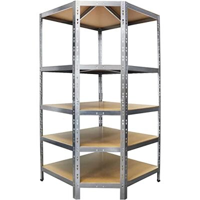 KARAT Étagère de Rangement pour Charges Lourdes pour Garage, Cave, Atelier Étagère en Grille Étagère d'angle Étagère à pneus (Etagère d'angle-Galvanisée, 180 x 90 x 42 x 60 cm) - Publicité KARAT Étagère de Rangement pour Charges Lourdes pour Garage, Cave, Atelier Étagère en Grille Étagère d'angle Étagère à pneus (Etagère d'angle-Galvanisée, 180 x 90 x 42 x 60 cm) - Publicité