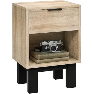 HOMCOM Table de Nuit, Table de Nuit avec tiroir, Compartiment Ouvert, Table de Nuit pour Chambre à Coucher, Salon, chêne, 35 x 26 x 50 cm - Publicité HOMCOM Table de Nuit, Table de Nuit avec tiroir, Compartiment Ouvert, Table de Nuit pour Chambre à Coucher, Salon, chêne, 35 x 26 x 50 cm - Publicité