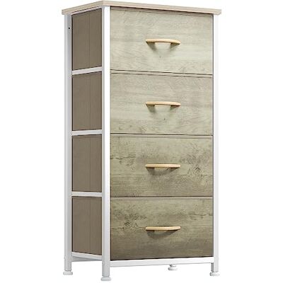 YITAHOME Commode en Tissu avec 4 tiroirs, Meuble de Rangement Pratique, Armoire pour Salon, Chambre d'enfant, Couloir,Couleur Bois Clair - Publicité YITAHOME Commode en Tissu avec 4 tiroirs, Meuble de Rangement Pratique, Armoire pour Salon, Chambre d'enfant, Couloir,Couleur Bois Clair - Publicité