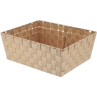 TENDANCE Panier de Rangement Polyester 31,5x39x15 cm Beige Salle de Bain Dressing Organisation - Publicité TENDANCE Panier de Rangement Polyester 31,5x39x15 cm Beige Salle de Bain Dressing Organisation - Publicité