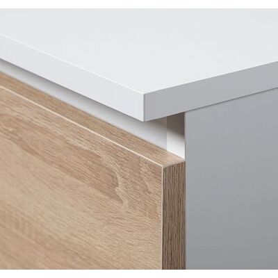 AKORD Bibliothèque de Bureau Rangement CLP 60 cm 1 Tiroir et 2 Portes Meuble Support pour Documents Livres pour Meuble de Chambre Panneau Stratifié 16mm Couleur Blanc/Sonoma - Publicité AKORD Bibliothèque de Bureau Rangement CLP 60 cm 1 Tiroir et 2 Portes Meuble Support pour Documents Livres pour Meuble de Chambre Panneau Stratifié 16mm Couleur Blanc/Sonoma - Publicité