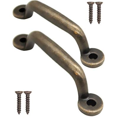 Fuxxer ® Lot de 2 poignées de tiroir antiques en bronze antique pour coulissants, armoires, commodes, cuisines, buffets, coffres, 89 x 22 mm - Publicité Fuxxer ® Lot de 2 poignées de tiroir antiques en bronze antique pour coulissants, armoires, commodes, cuisines, buffets, coffres, 89 x 22 mm - Publicité
