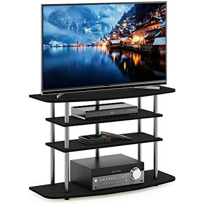 Furinno Frans Meuble TV pour Téléviseur Jusqu'à 46 Pouces, Engineered Wood, Chêne Noir, 4 Niveaux - Publicité Furinno Frans Meuble TV pour Téléviseur Jusqu'à 46 Pouces, Engineered Wood, Chêne Noir, 4 Niveaux - Publicité