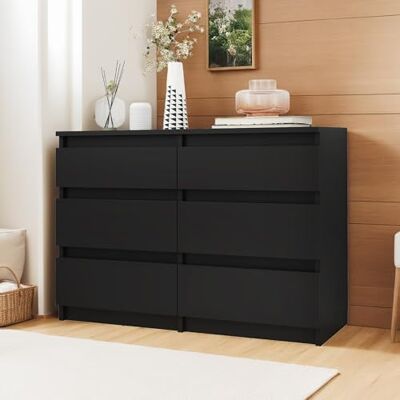 YITAHOME Commode à 6 tiroirs, 100 x 30 x 70 cm, meuble de rangement moderne pour chambre à coucher, MDF durable et panneaux de particules, idéal pour les vêtements et les nécessités quotidiennes, noir - Publicité YITAHOME Commode à 6 tiroirs, 100 x 30 x 70 cm, meuble de rangement moderne pour chambre à coucher, MDF durable et panneaux de particules, idéal pour les vêtements et les nécessités quotidiennes, noir - Publicité