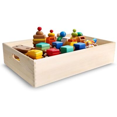 Creative Caisse Bois Rangement 60 x 40 x 13,5 cm (+/-1cm) Boîte de Rangement Bois avec Poignées Boite Rangement Cuisine Caisse de Rangement Bureau Casier de rangement - Publicité Creative Caisse Bois Rangement 60 x 40 x 13,5 cm (+/-1cm) Boîte de Rangement Bois avec Poignées Boite Rangement Cuisine Caisse de Rangement Bureau Casier de rangement - Publicité