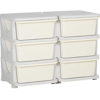 HOMCOM Tour de Rangement en Plastique pour Enfants à 3 Niveaux avec 6 tiroirs, boîtes de Rangement, tiroirs Rangement Jouet pour Chambre d'enfant, crèche, Salon, pour garçons et Filles 3-6 Ans, crème - Publicité HOMCOM Tour de Rangement en Plastique pour Enfants à 3 Niveaux avec 6 tiroirs, boîtes de Rangement, tiroirs Rangement Jouet pour Chambre d'enfant, crèche, Salon, pour garçons et Filles 3-6 Ans, crème - Publicité