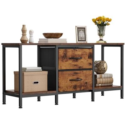 YITAHOME Meuble TV jusqu'à 47", Meuble TV avec 2 tiroirs en Tissu et 2 étagères Ouvertes, Commode 110 x 30 x 50 cm pour Salon, Salle de Divertissement, Chambre à Coucher, Cadre en Acier - Publicité YITAHOME Meuble TV jusqu'à 47", Meuble TV avec 2 tiroirs en Tissu et 2 étagères Ouvertes, Commode 110 x 30 x 50 cm pour Salon, Salle de Divertissement, Chambre à Coucher, Cadre en Acier - Publicité