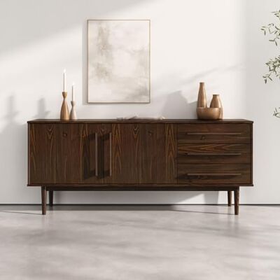 IDIMEX Buffet TECCA L 170 cm 2 Portes 3 Tiroirs en Bois Massif Coloris Noyer avec Étagères Réglables, Deux Compartiments Vaisselier Bahut en Bois - Publicité IDIMEX Buffet TECCA L 170 cm 2 Portes 3 Tiroirs en Bois Massif Coloris Noyer avec Étagères Réglables, Deux Compartiments Vaisselier Bahut en Bois - Publicité