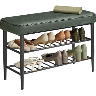 VASAGLE EKHO Collection Banc à Chaussures, Banc de Rangement, Meuble d’Entrée, PU avec Coutures, Style Moderne Mi-siècle, Charge 135 kg, 30 x 80 x 50 cm, Vert Forêt LSB054CH01 - Publicité VASAGLE EKHO Collection Banc à Chaussures, Banc de Rangement, Meuble d’Entrée, PU avec Coutures, Style Moderne Mi-siècle, Charge 135 kg, 30 x 80 x 50 cm, Vert Forêt LSB054CH01 - Publicité