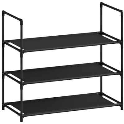 WOLTU Étagère Chaussures, à 3 Niveaux, Rangement Chaussures, Étroit, pour Entrée, Salon, Couloir, Cadre en Métal, 61x28x55cm, Noir - Publicité WOLTU Étagère Chaussures, à 3 Niveaux, Rangement Chaussures, Étroit, pour Entrée, Salon, Couloir, Cadre en Métal, 61x28x55cm, Noir - Publicité