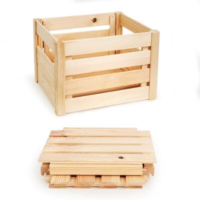 PINEEA Caisse pliante en bois Caisse décorative 34,5 x 29,5 x 23,5 cm Montage sans outil Peu encombrant Idéal pour le transport et le rangement - Publicité PINEEA Caisse pliante en bois Caisse décorative 34,5 x 29,5 x 23,5 cm Montage sans outil Peu encombrant Idéal pour le transport et le rangement - Publicité