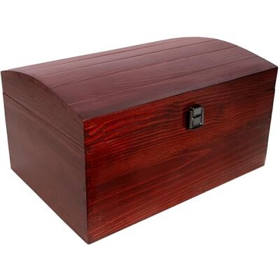 Creative Grande Coffre Boite Rangement Noel en Bois Burgundy 34,5 x 25 x 19,2 cm avec Fermoir et Couvercle Courbé Caisse pour Jouet, Outil, Bijoux, Objet Malle Boîte à Décorer Noël - Publicité Creative Grande Coffre Boite Rangement Noel en Bois Burgundy 34,5 x 25 x 19,2 cm avec Fermoir et Couvercle Courbé Caisse pour Jouet, Outil, Bijoux, Objet Malle Boîte à Décorer Noël - Publicité