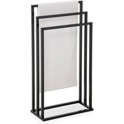 IDIMEX Porte-Serviettes sur Pied KUNO Portant pour vêtements et Linge de Salle de Bain avec 3 Niveaux d'étendage sur différentes hauteurs, Structure en métal laqué Noir - Publicité IDIMEX Porte-Serviettes sur Pied KUNO Portant pour vêtements et Linge de Salle de Bain avec 3 Niveaux d'étendage sur différentes hauteurs, Structure en métal laqué Noir - Publicité