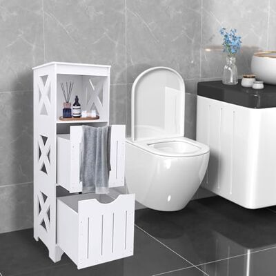 LANTUS Meuble de Salle de Bain, Meuble de Rangement, Armoire sur Pied, pour Salle de Bain, Salon, Salle à Manger, Cuisine, Style Moderne,30 x 30 x 89 cm Blanc - Publicité LANTUS Meuble de Salle de Bain, Meuble de Rangement, Armoire sur Pied, pour Salle de Bain, Salon, Salle à Manger, Cuisine, Style Moderne,30 x 30 x 89 cm Blanc - Publicité