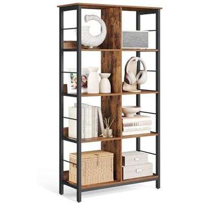 VASAGLE Meuble de Rangement 4 Niveaux, Étagère Rangement, Bibliothèque Style Industriel, 8 Cubes, pour Salon, Bureau, Entrée, Cuisine, 33 x 80 x 149 cm, Marron Rustique et Noir LLS105B01 - Publicité VASAGLE Meuble de Rangement 4 Niveaux, Étagère Rangement, Bibliothèque Style Industriel, 8 Cubes, pour Salon, Bureau, Entrée, Cuisine, 33 x 80 x 149 cm, Marron Rustique et Noir LLS105B01 - Publicité