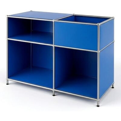 KARAT Étagère Métallique Concept Epure MK-030 – Meuble de Rangement avec 3 Niveaux et Compartiment Fermé, Buffet Moderne pour Salon, Bureau ou Chambre (Bleu) - Publicité KARAT Étagère Métallique Concept Epure MK-030 – Meuble de Rangement avec 3 Niveaux et Compartiment Fermé, Buffet Moderne pour Salon, Bureau ou Chambre (Bleu) - Publicité